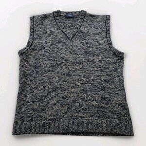 Trussardi Sport Knit Vest Mens M/L Marled V Neck Made In Italy Wool Blend Vtg